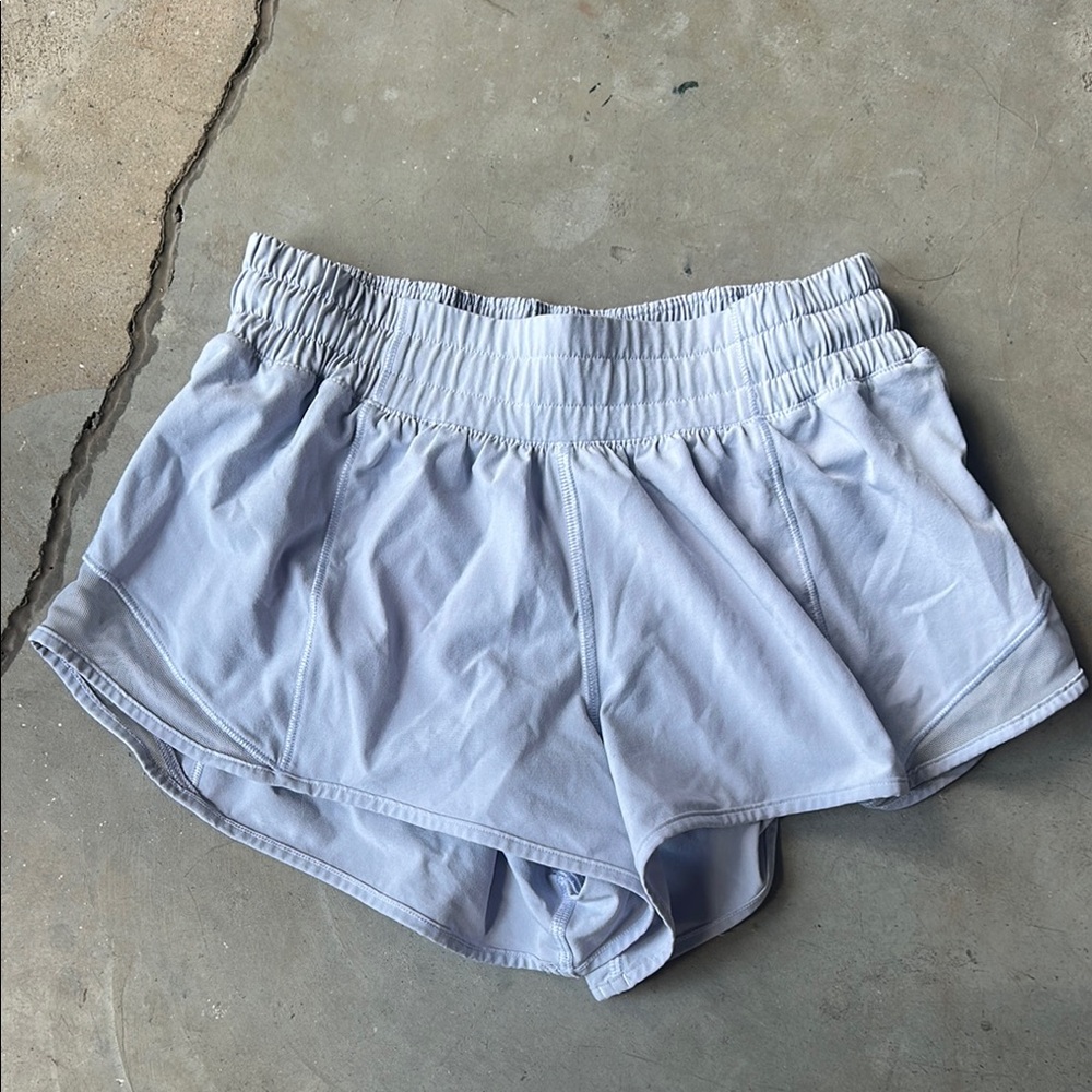 Light blue/purple lululemon shorts. Size 6 2.5 inseam